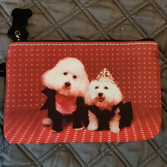 CHANGE PURSE BICHON FRISE PET COLLECTION  FABRIC ZIP TOP - Picture 2 of 9